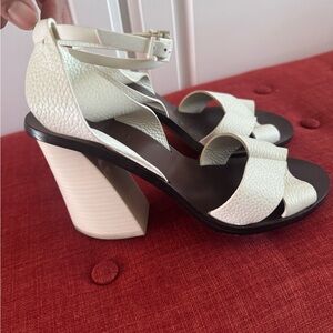 MERCEDES CASTILLO Cream Textured Sandals